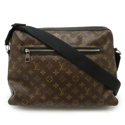 Pre-owned Louis Vuitton Black Brown Monogram Leather Shoulder Bag ()