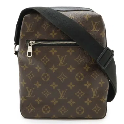 Pre-owned Louis Vuitton Black Brown Monogram Leather Shoulder Bag ()
