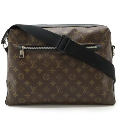 Pre-owned Louis Vuitton Black Brown Monogram Leather Shoulder Bag ()