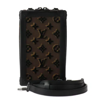 Pre-owned Louis Vuitton Black Brown Monogram Leather Shoulder Bag () In Black, Brown