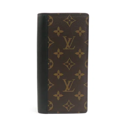 Pre-owned Louis Vuitton Black Brown Monogram Long Wallet (bi-fold) () In Multi