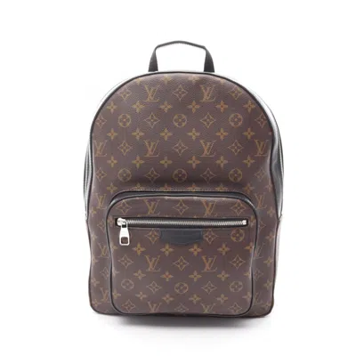 Pre-owned Louis Vuitton Black Brown Monogram Macassar Coated Canvas Pvc Leather Backpack ()