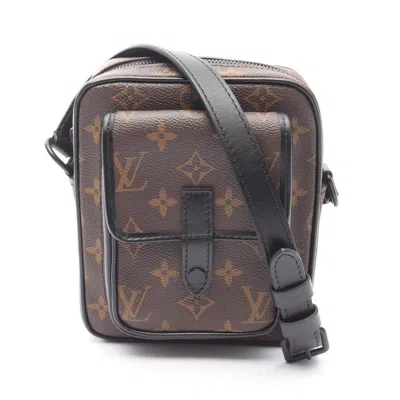 Pre-owned Louis Vuitton Black Brown Monogram Macassar Coated Canvas Shoulder Bag ()