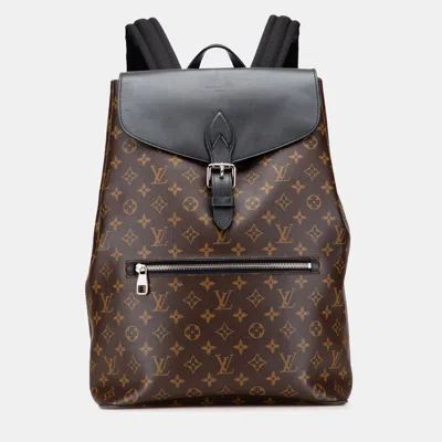 Pre-owned Louis Vuitton Black Brown Monogram Macassar Palk Backpack