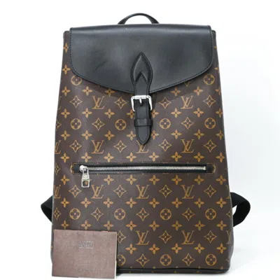 Pre-owned Louis Vuitton Black Brown Monogram Monogram Leather Backpack () In Multi