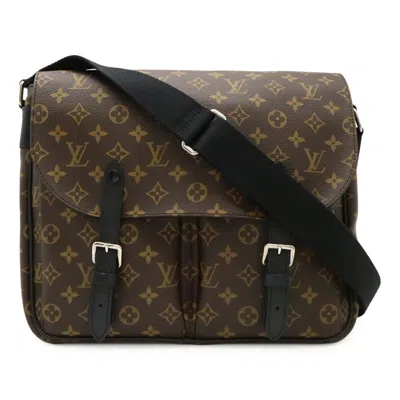 Pre-owned Louis Vuitton Black Brown Monogram Monogram Macassar Monogram Shoulder Bag ()