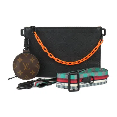 Pre-owned Louis Vuitton Black Brown Monogram Monogram Monogram Empreinte Clutch Bag Pouch Shoulder Bag (pre-ow
