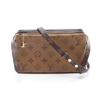 Pre-owned Louis Vuitton Black Brown Monogram Reverse Coated Canvas Pochette Shoulder Bag ()