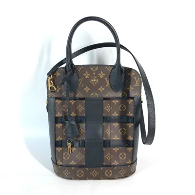 Pre-owned Louis Vuitton Black Brown Monogram Shoulder Bag Tote Bag () In Black, Brown