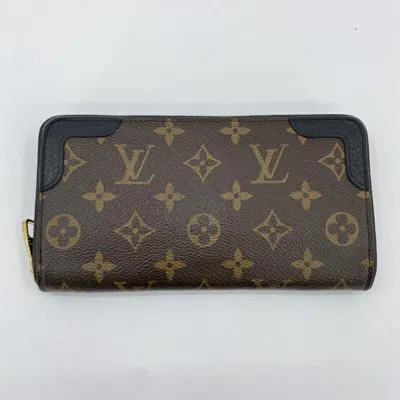 Pre-owned Louis Vuitton Black Brown Monogram Wallet (bi-fold) () In Multi