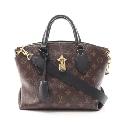 Pre-owned Louis Vuitton Black Brown Noir Pvc Coated Canvas Leather Tote Bag ()