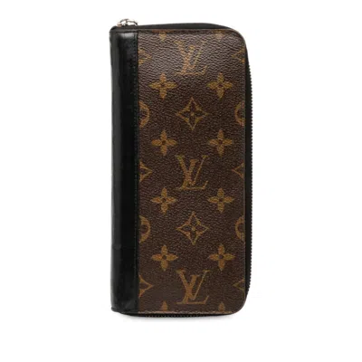 Pre-owned Louis Vuitton Black Brown Noir Pvc Leather Long Wallet (bi-fold) ()