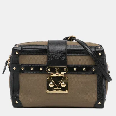 Pre-owned Louis Vuitton Black Brown Petite Malle Soft Mm