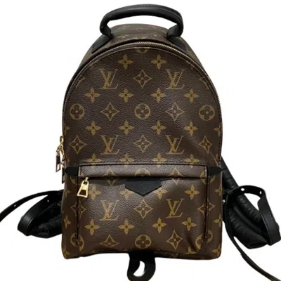 Pre-owned Louis Vuitton Black Brown Pvc Backpack () In Multi