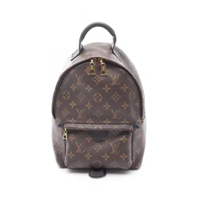 Pre-owned Louis Vuitton Black Brown Pvc Coated Canvas Leather Backpack ()