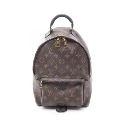 Pre-owned Louis Vuitton Black Brown Pvc Coated Canvas Leather Backpack () In Multi