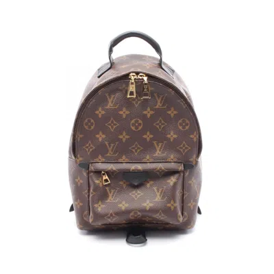 Pre-owned Louis Vuitton Black Brown Pvc Coated Canvas Leather Backpack () In Multi