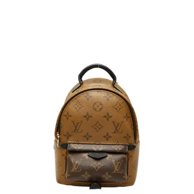Pre-owned Louis Vuitton Black Brown Pvc Leather Backpack () In Multi