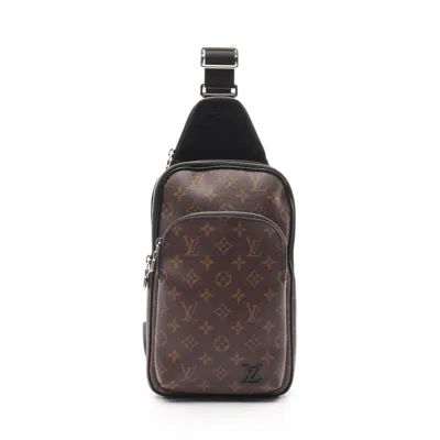 Pre-owned Louis Vuitton Black Brown Pvc Leather Fanny Pack Sling Bag ()