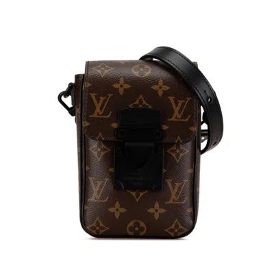 Pre-owned Louis Vuitton Black Brown Pvc Leather Shoulder Bag () In Black, Brown