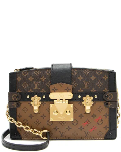 Pre-owned Louis Vuitton Black, Brown, Red Coated Canvas & Leather Trunk Clutch  (authentic Pre-loved)