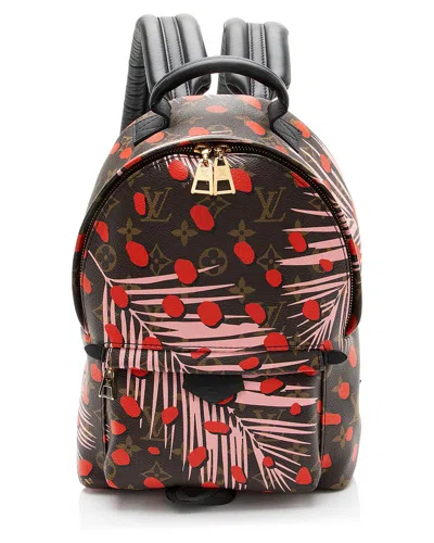 Pre-owned Louis Vuitton Black, Brown, Red Monogram Canvas Jungle Dots Jungle Dots Palm Springs Pm Backpack (au