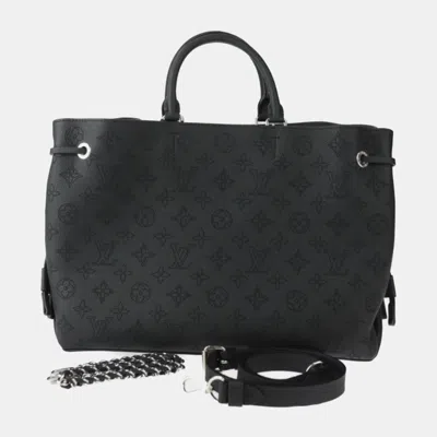 Pre-owned Louis Vuitton Black Calf Leather Monogram Mahina Bella Tote Bag