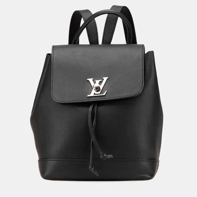 Pre-owned Louis Vuitton Black Calf Leather Taurillon Lockme Backpack