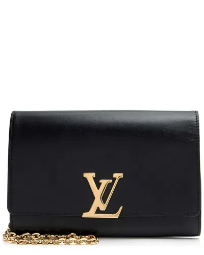 Pre-owned Louis Vuitton Black Calfskin Chain Louise Gm (authentic Pre-loved)