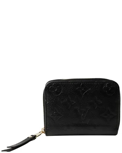 Pre-owned Louis Vuitton Black Calfskin Zippy Coin Purse Wallet (authentic Pre-loved)