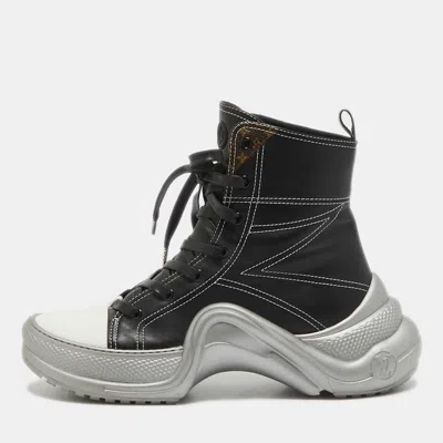 Pre-owned Louis Vuitton Black Canvas And Leather Archlight High Top Sneakers Size 41