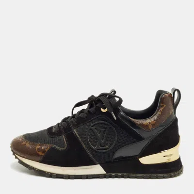 Pre-owned Louis Vuitton Black Canvas And Mesh Run Away Low Top Sneakers Size 36