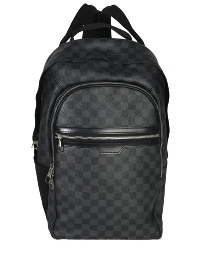 Pre-owned Louis Vuitton Black Canvas Damier Graphite Michael Backpack (authentic Pre-loved)