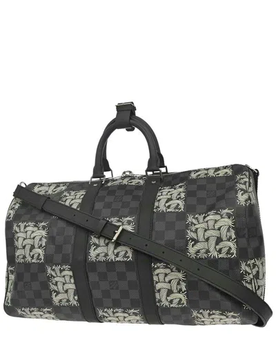 Pre-owned Louis Vuitton Black Canvas Keepall Bandouliere Travel Bag (authentic Pre-  Loved)