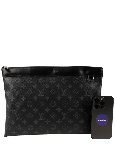 Pre-owned Louis Vuitton Black Canvas Pochette Apollo Clutch (authentic Pre-loved)