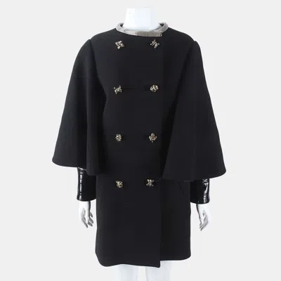 Pre-owned Louis Vuitton Black Cape Coat Size Xs