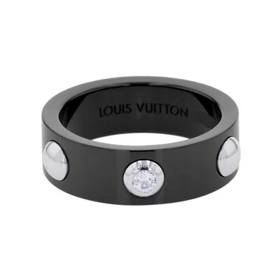 Pre-owned Louis Vuitton Black Ceramic Platinum 950 Band Ring ()