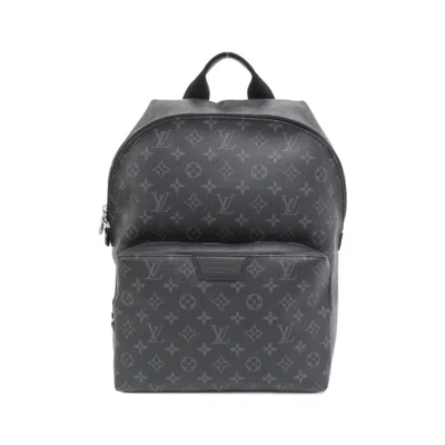 Pre-owned Louis Vuitton Black Coated Canvas Backpack ()