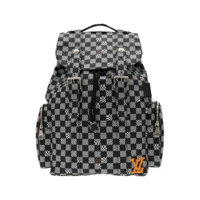 Pre-owned Louis Vuitton Black Coated Canvas Backpack ()