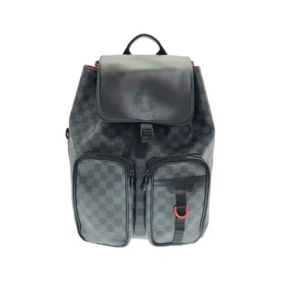 Pre-owned Louis Vuitton Black Coated Canvas Backpack ()
