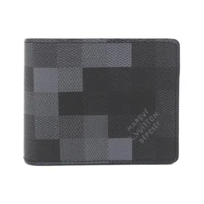 Pre-owned Louis Vuitton Black Coated Canvas Bill Wallet (bi-fold) ()