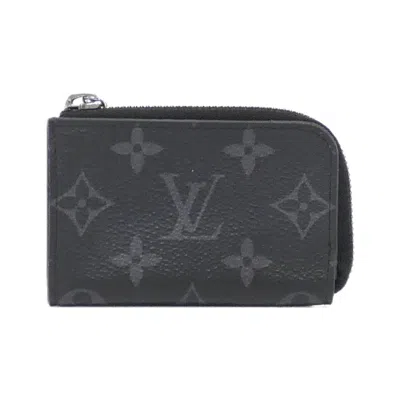 Pre-owned Louis Vuitton Black Coated Canvas Coin Purse/coin Case ()
