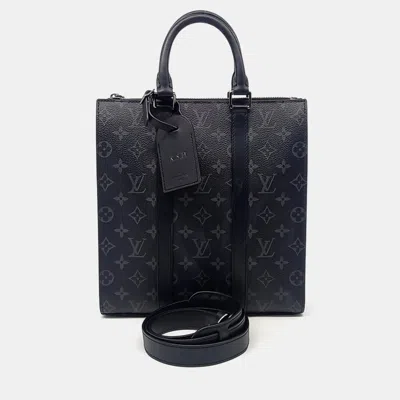 Pre-owned Louis Vuitton Black Coated Canvas Eclipse Sock Pla Crossbody Bag