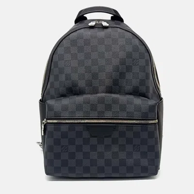 Pre-owned Louis Vuitton Black Coated Canvas Graphite Discovery Backpack Pm
