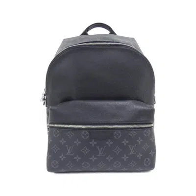 Pre-owned Louis Vuitton Black Coated Canvas Leather Backpack ()