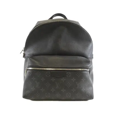 Pre-owned Louis Vuitton Black Coated Canvas Leather Backpack ()