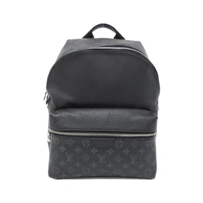 Pre-owned Louis Vuitton Black Coated Canvas Leather Backpack ()