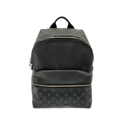 Pre-owned Louis Vuitton Black Coated Canvas Leather Backpack ()