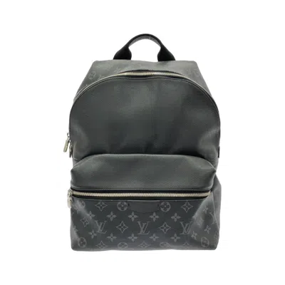 Pre-owned Louis Vuitton Black Coated Canvas Leather Backpack ()