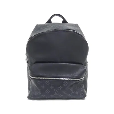 Pre-owned Louis Vuitton Black Coated Canvas Leather Backpack ()